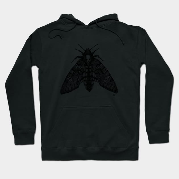 Dotwork Death's-head Hawk-moth Hoodie by LydiaWoods